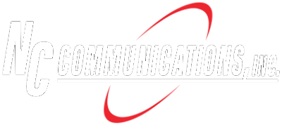 NC Communications Inc. Logo Red and White